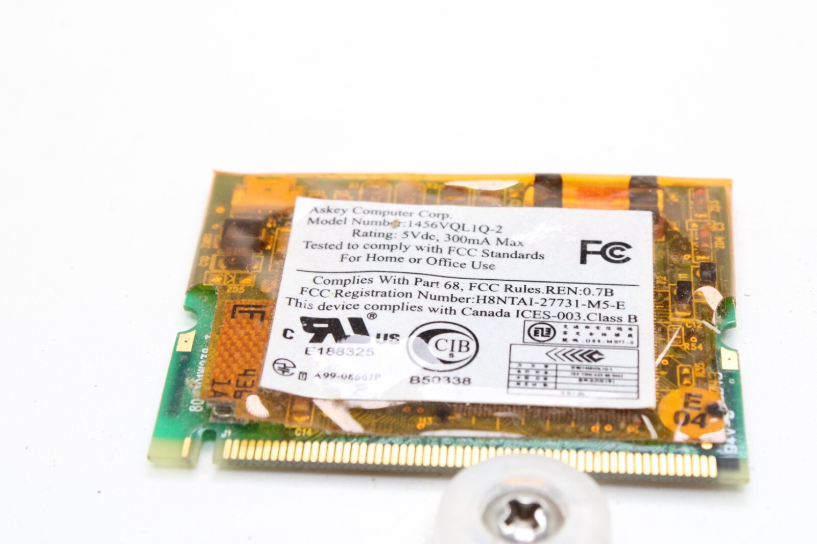 Askey 1456VQL1Q-2 Compaq Z0104 Mini-PCI 56K Modem Card