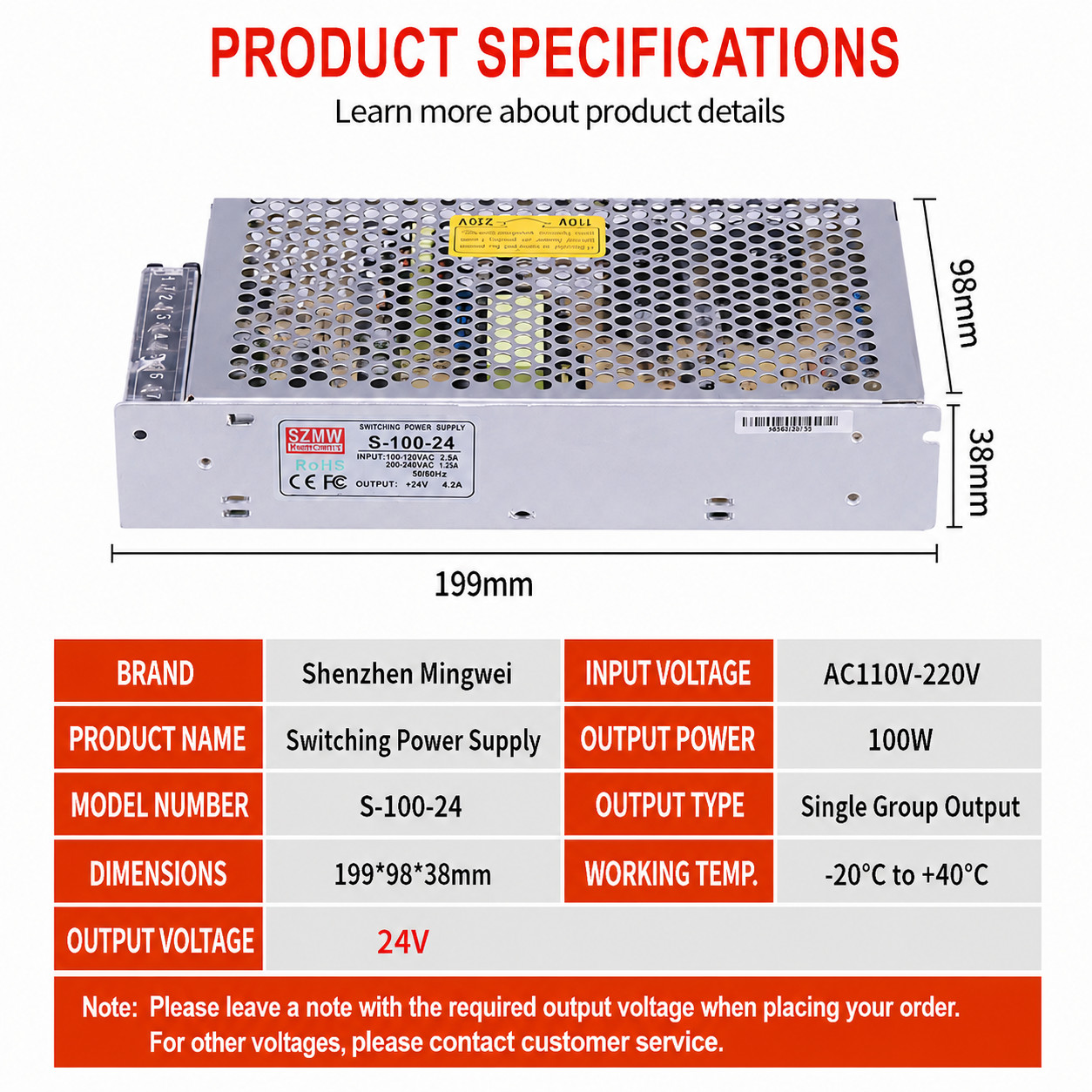 S-100F-12 / S-100F-24 Switching Power Supply
