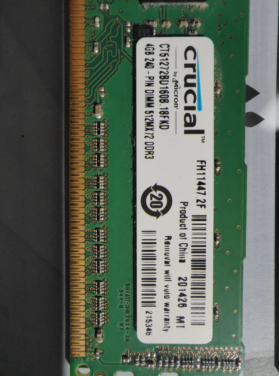 Crucial CT61272BD1606.18FKD 8GB (4GB x 2) DDR3-1600 ECC Unbuffered ram kit