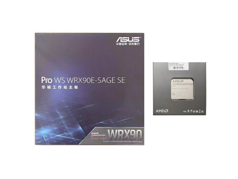 ASUS Pro WS WRX90E-SAGE SE With AMD Ryzen Threadripper PRO 7995WX 96 Cores CPU