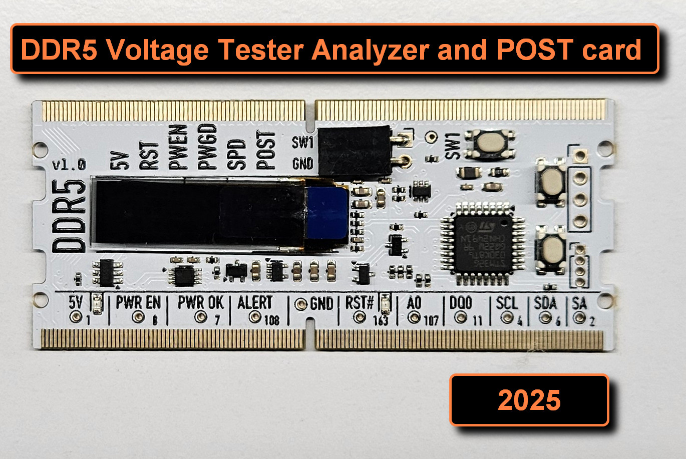 DDR5 Voltage Tester Analyzer and POST card