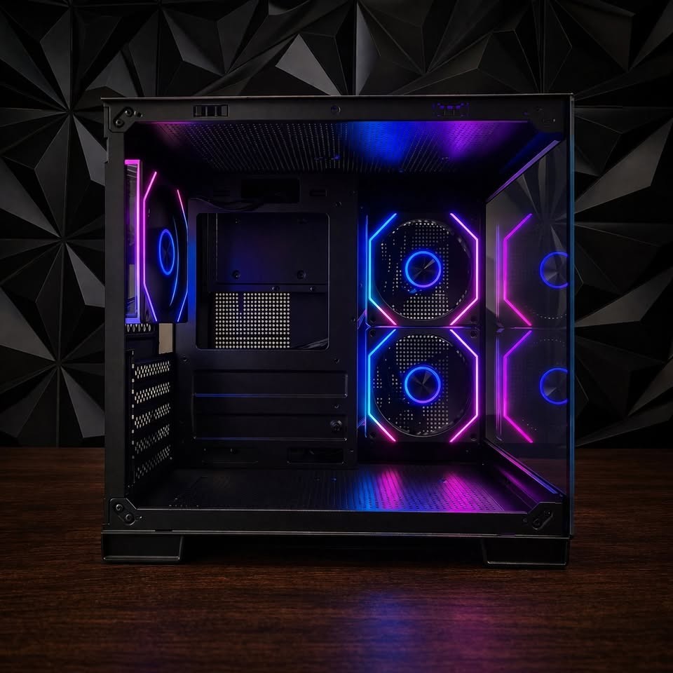 LOVINGCOOL ARGB GAMING PC MATX CASE – PANORAMIC TEMPERED GLASS