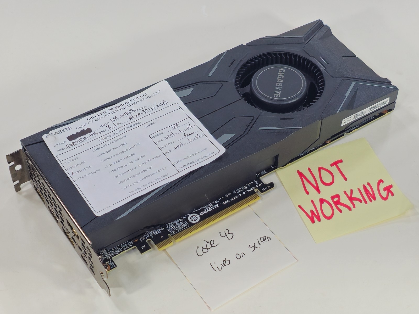 [NOT WORKING] GIGABYTE GeForce RTX 2080 Ti TURBO 11GB 11G 352-bit GDDR6 NVIDIA