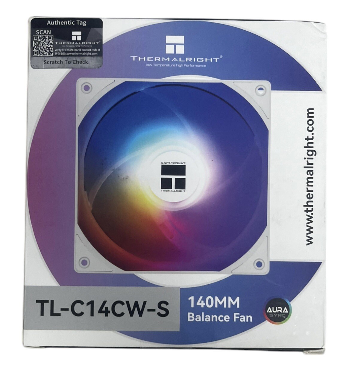 Thermalright TL-C14CW-S White 140mm Low Noise ARGB Case Fan Aura Sync