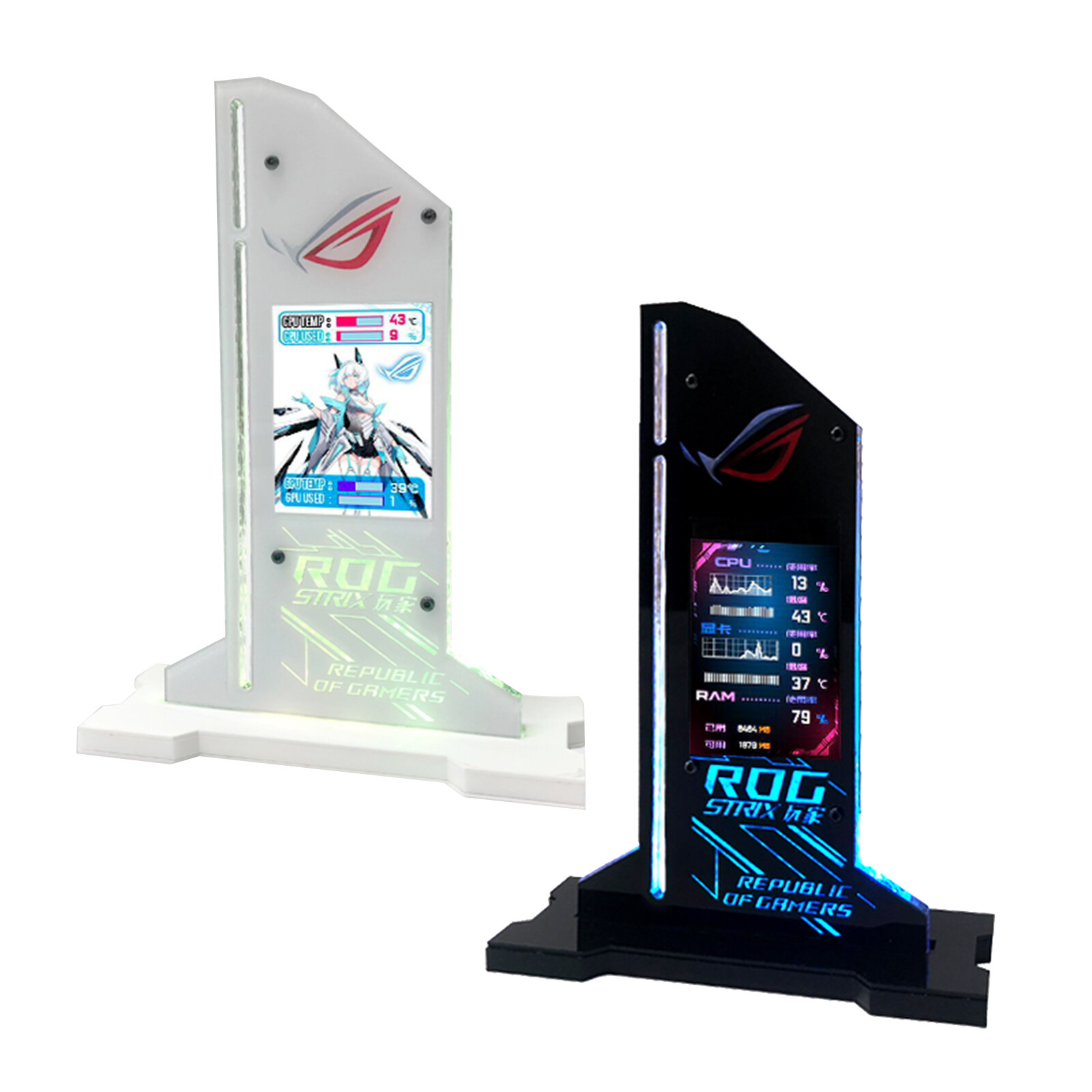 Graphic Video Card Bracket VGA Holder 2.4″ LCD RGB CPU GPU RAM Monitor