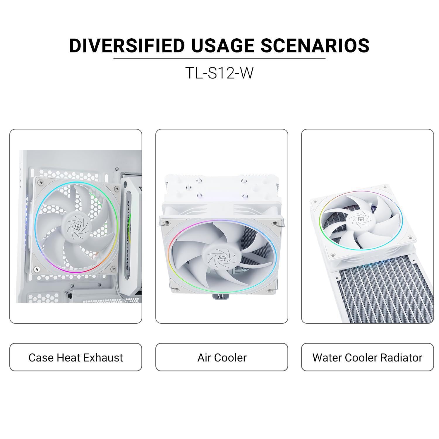 TL-S12W CPU Fan 120mm ARGB 5V 3-pin & 4-pin