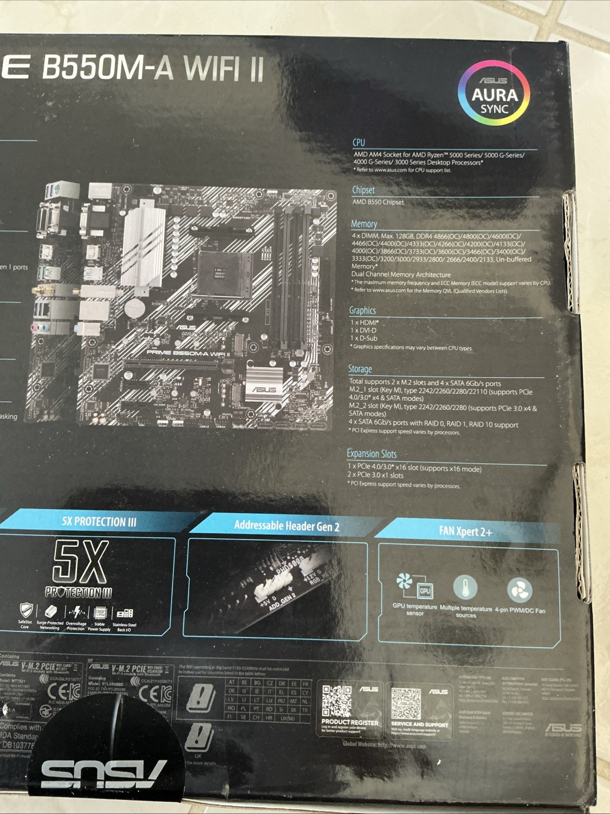ASUS Prime B550M-A WiFi II Motherboard AM4 AMD Ryzen new factory Sealed