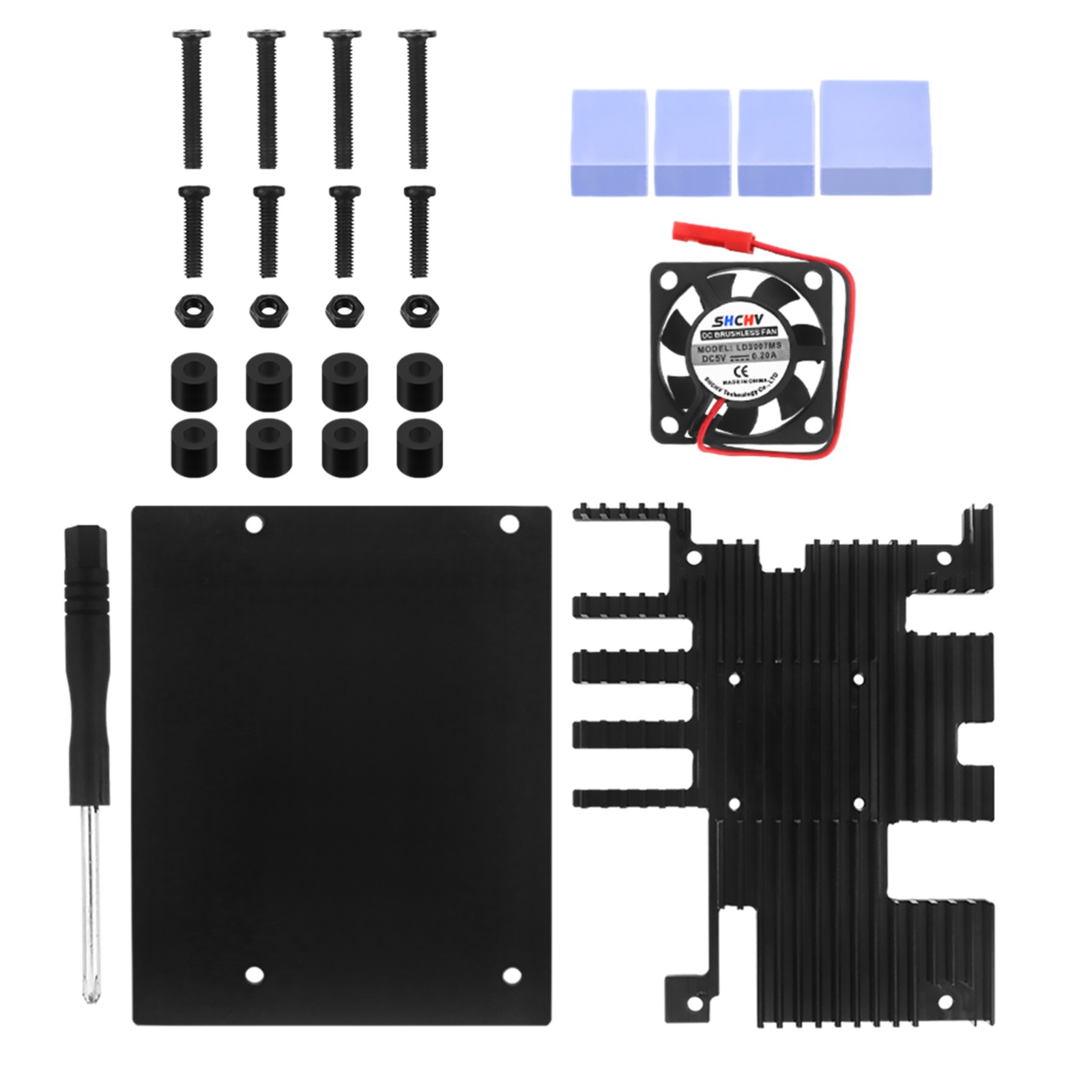 Aluminum Case With Cooling Fan Enclouse Heatsinks Kit For Orange Pi 5 Plus