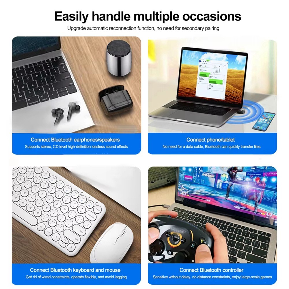 AX900 USB WiFi 6 Adapter 900Mbps Bluetooth 5.4 2 in 1 USB Dongle 2.4G 5G 1204