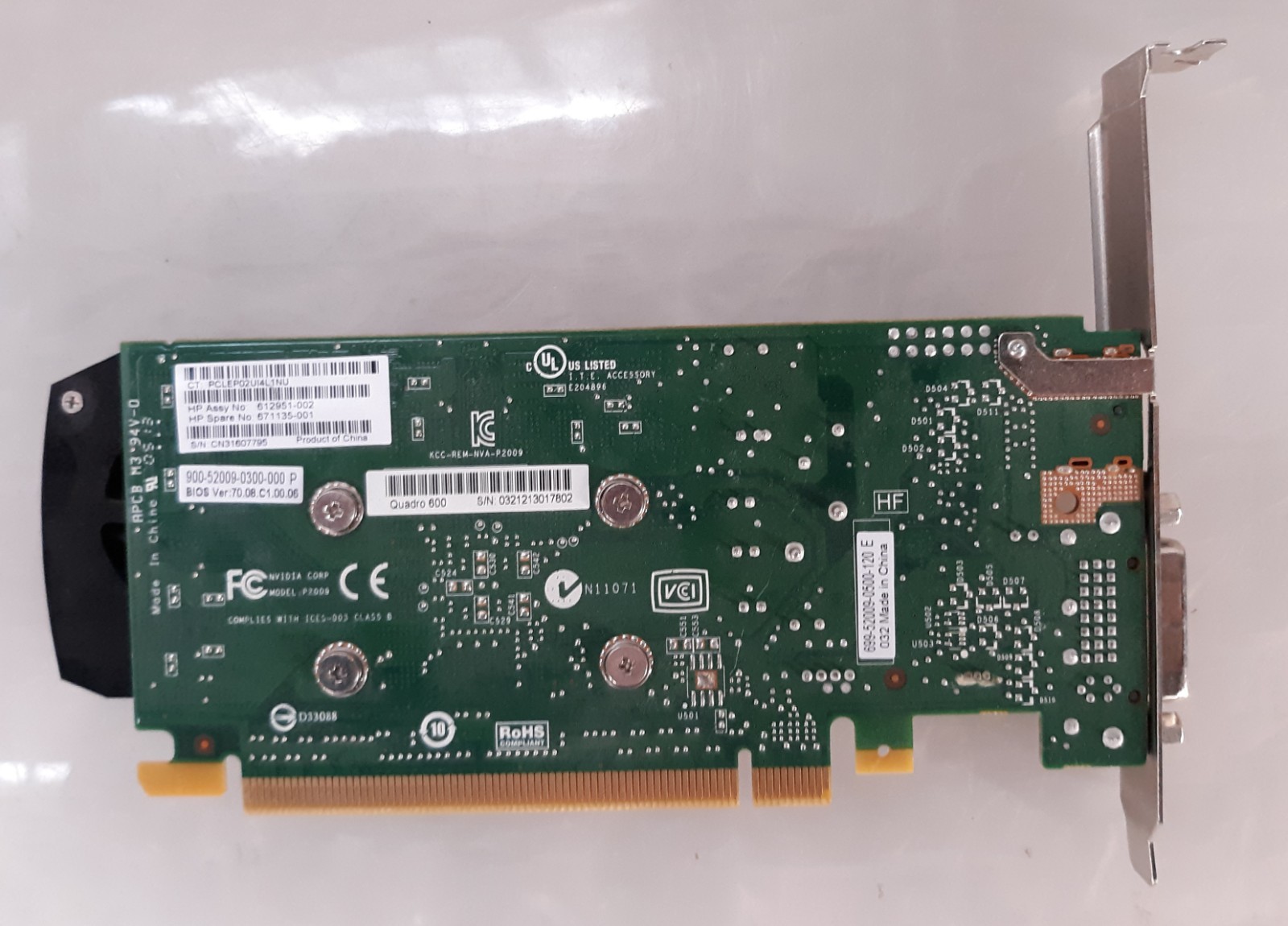 Nvidia Quadro 600 1GB DDR3 DVI/ Display Port PCI-Express x16 Video Graphics Card