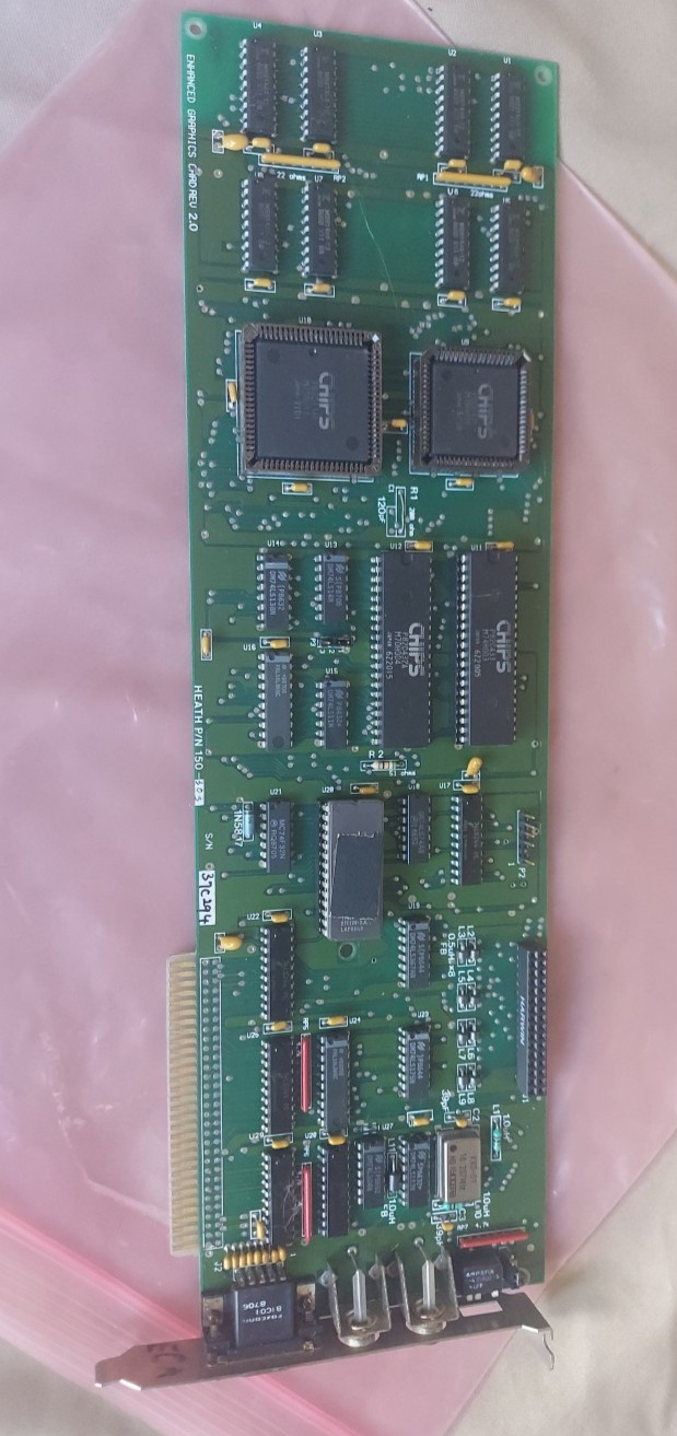 Heath 150-303 8-Bit ISA EGA Video Card with RCA Enhanced Graphics Card