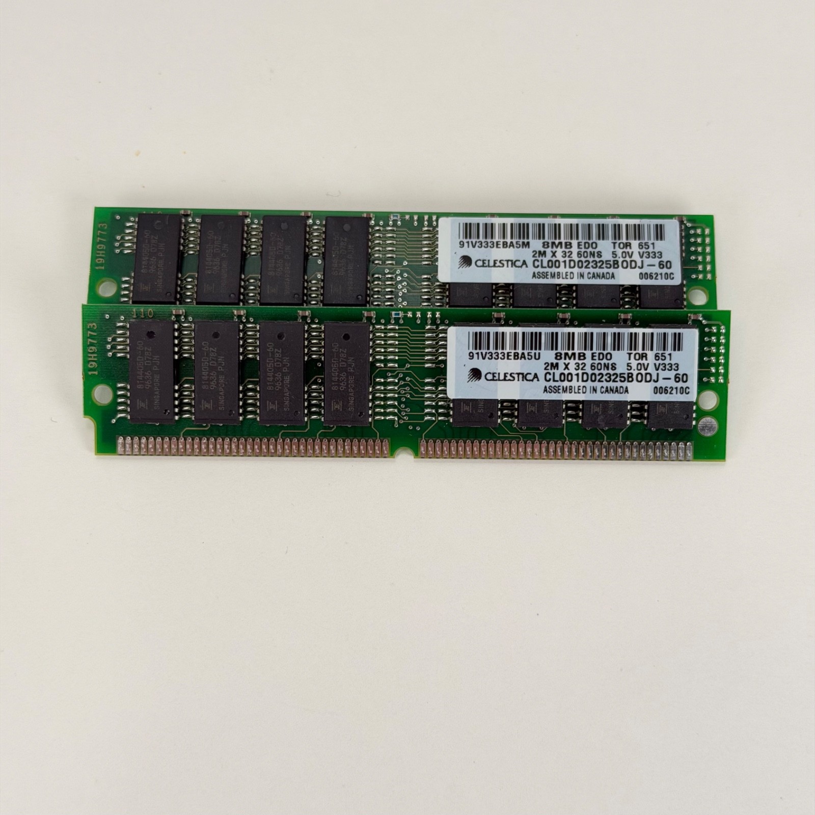 2x 8MB 72-Pin EDO SIMM RAM Memory Modules Celestica Vintage Untested Pair