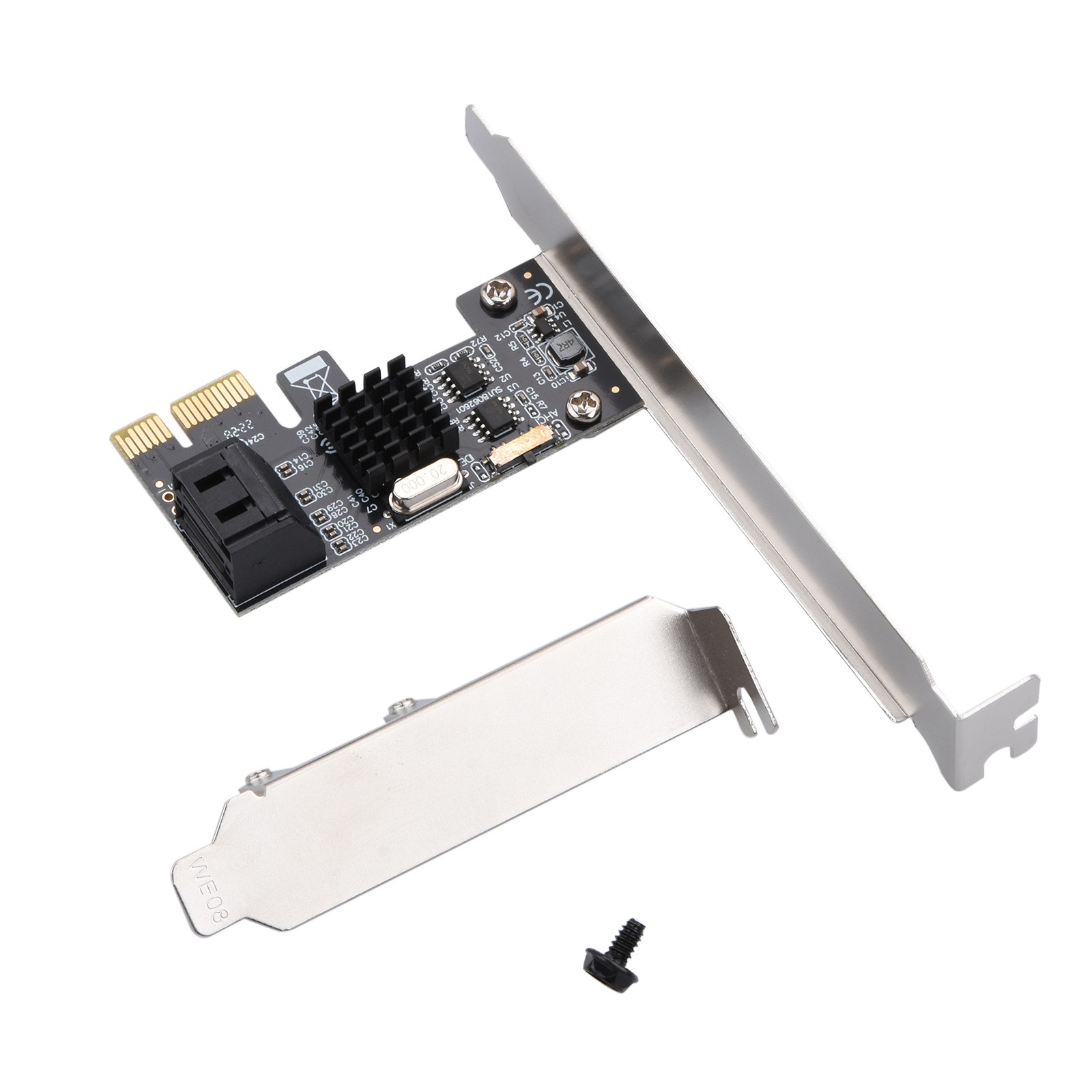 1Pc PCIe to SATA3.0 2-Port SATA III Expansion Controller Adapter Card 6G