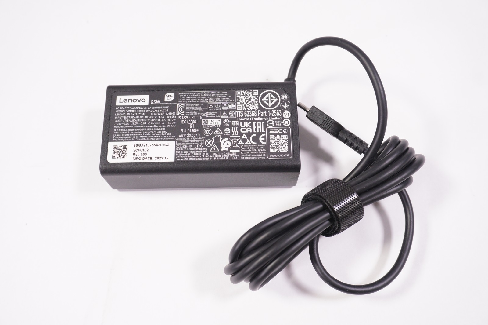 ADLX65YLC3E Lenovo 65W 3.25A 2V USB Type C Adapter