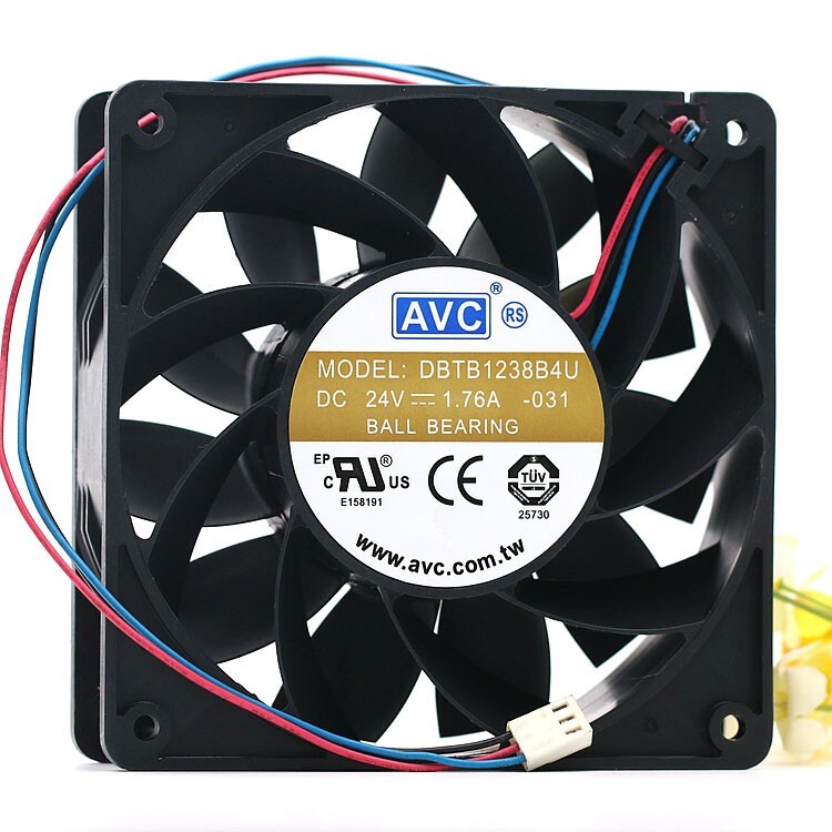 AVC DBTB1238B4U 24V 1.76A 5500RPM 12CM 12038 3-wire 3-pin inverter DC fan