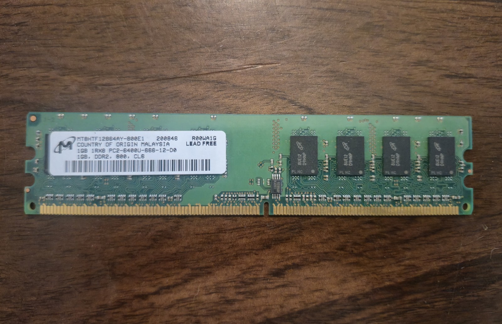 Micron 1x1GB DDR2-800 (PC2-6400) Desktop Memory