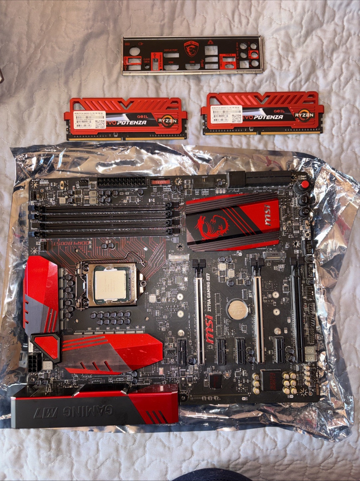 MSI Z170A M7 LGA 1151/Socket H4, Intel MB With CPU And Ram 16 Gb I-7 6700 K