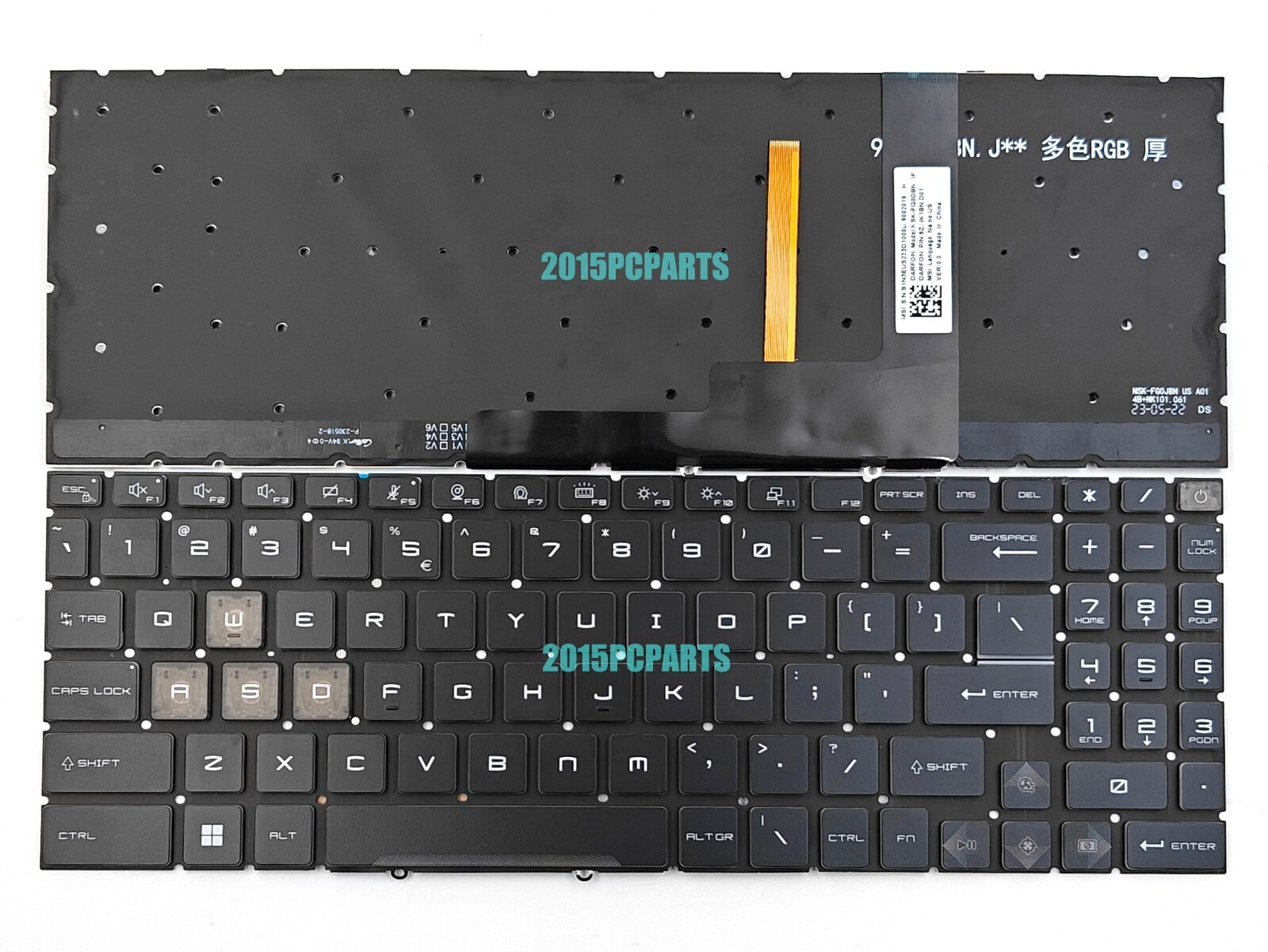 New MSI Katana A15 AI B8VE A17 AI B8VE B8VF B8VG MS-1585 Keyboard RGB Backlit US