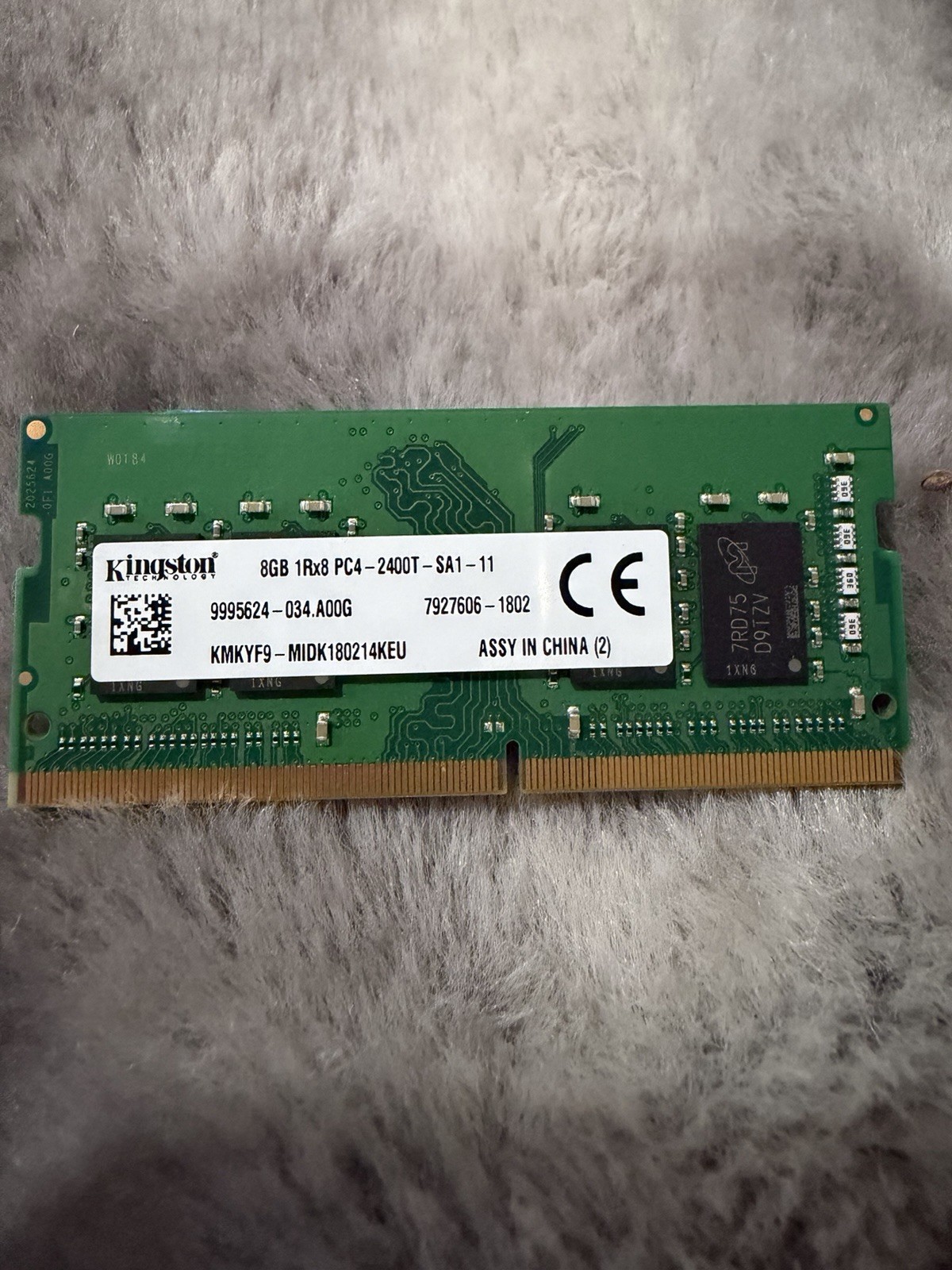 Kingston 8GB Memory 1Rx8 PC4-2400T-SA1-11 RAM