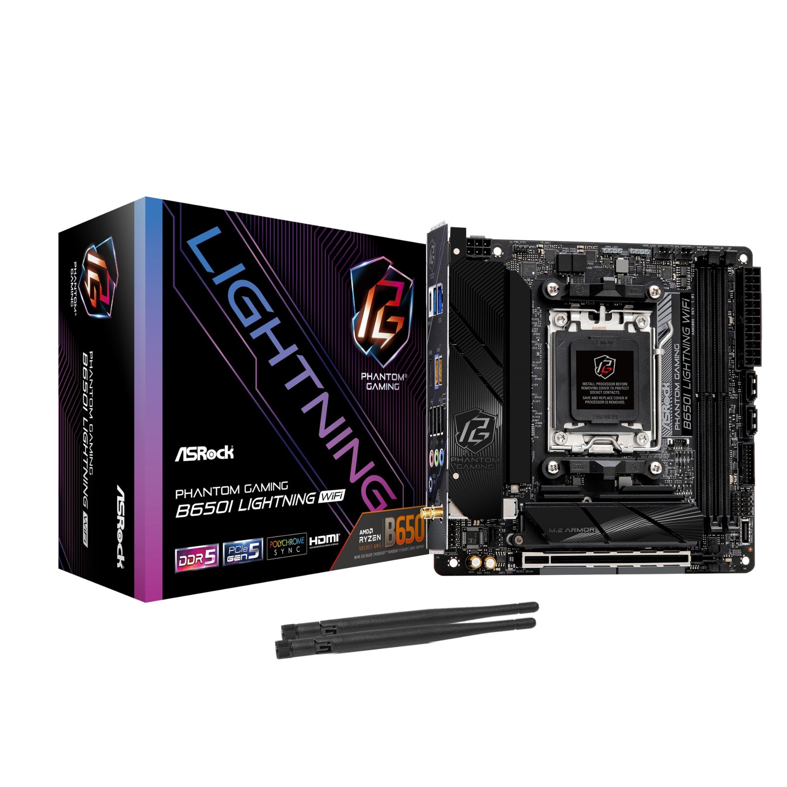 ASRock B650I Lightning WiFi AMD AM5 Mini-ITX Motherboard, Supports AMD Ryzen …