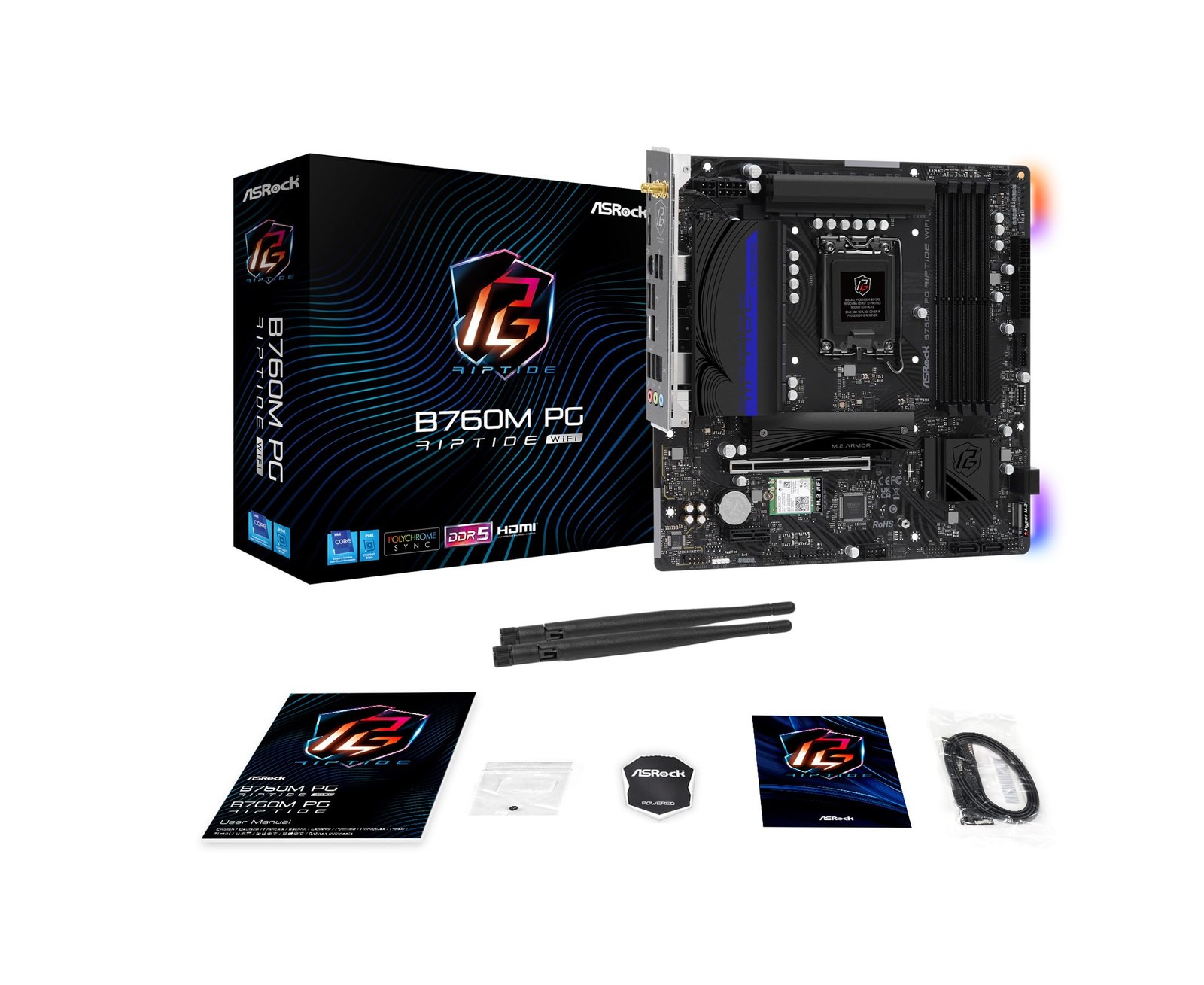 MicroATX Motherboard for Intel 12th14th Gen | DDR5 7200+ | WiFi 6E, 2.5G LAN