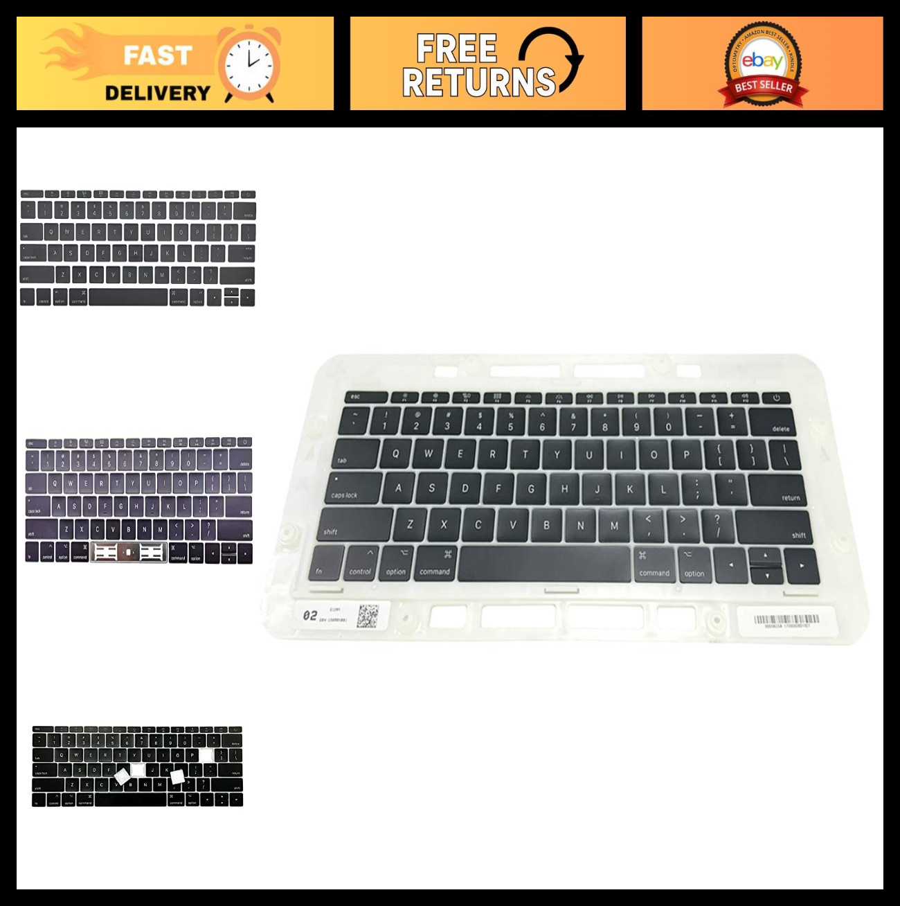 Replacement Keycap Set for MacBook Pro Retina 2016-2017 & MacBook 12″ – US Layou
