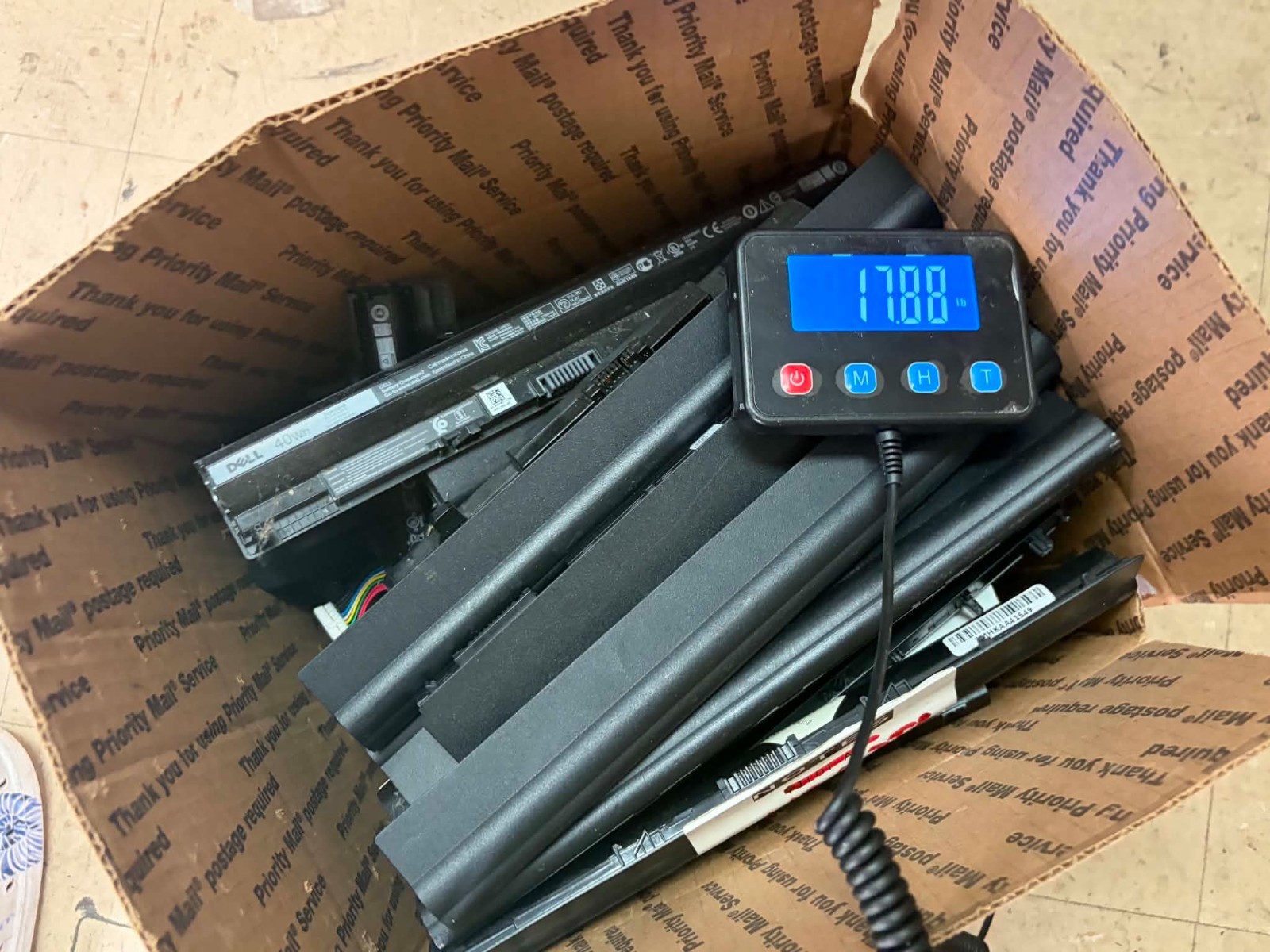 17 Lbs Lithium Ion Laptop Batteries for Scrap / 18650 Cell Recovery AS IS