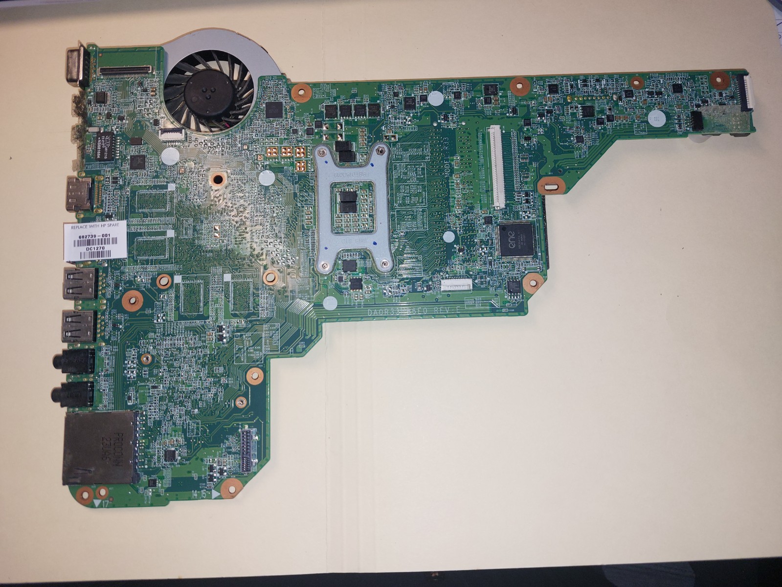 HP G7 MOTHERBOARD DAOR33MB6E0  682739-001 INTEL i5-2450M CPU /COOLING WORKING