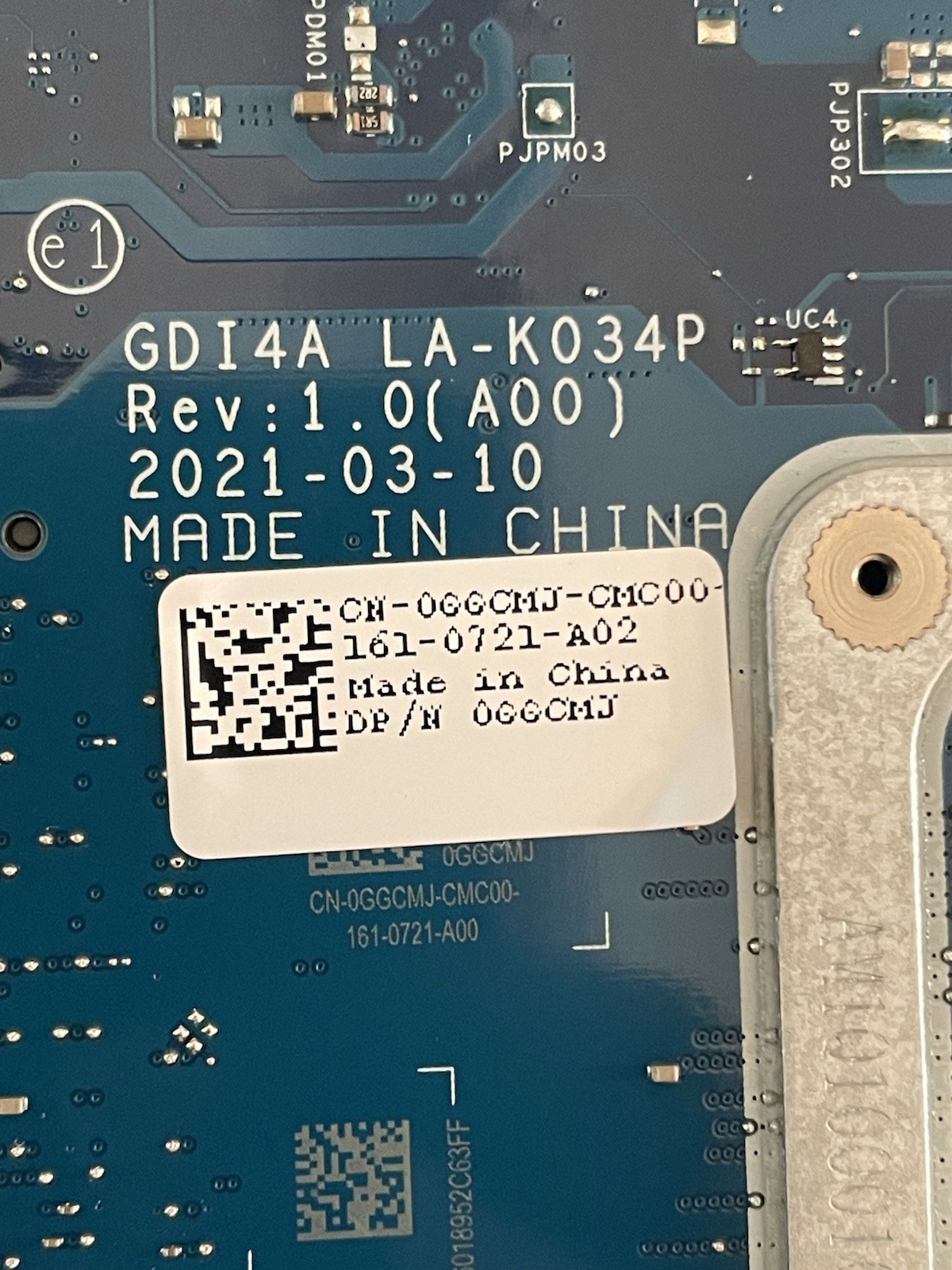 For Dell Inspiron 3501 Motherboard LA-K034P GGCMJ W/ i5-1135G7 CPU 0GGCMJ 2.4GHz