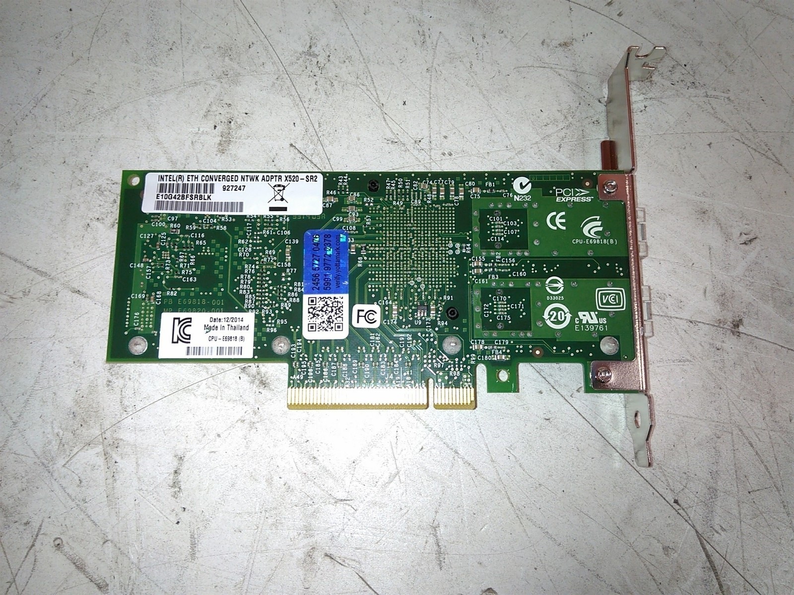 Water Damage Intel X520-SR2 E10G42BFSRBLK 10GB PCIe SFP Network Card AS-IS