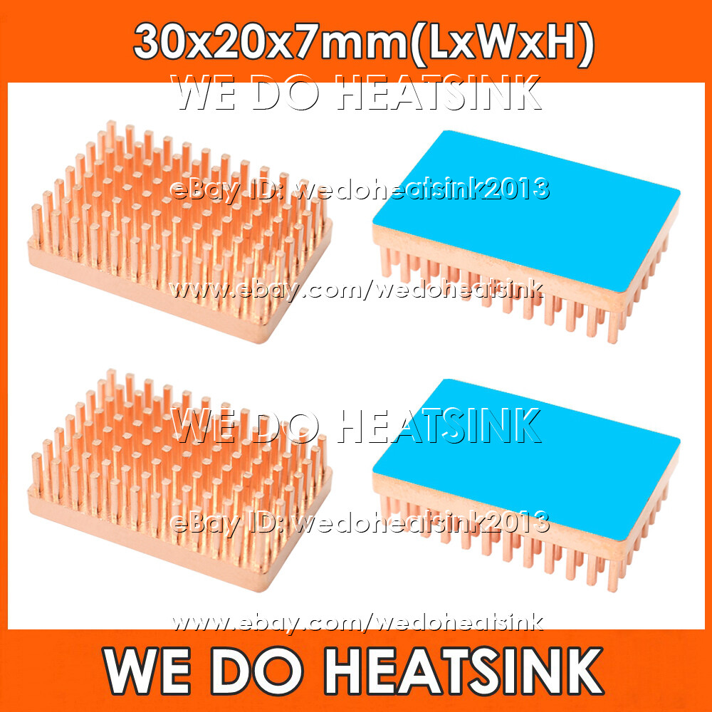 20x20x7mm 25x25x7mm 30x20x7mm Pure Copper Heatsink Without or With Thermal Tape