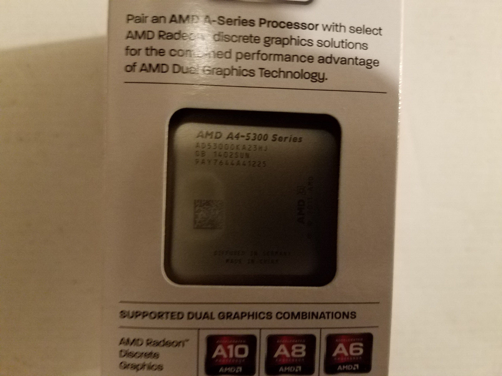 AMD A4 5300 Dual Core 3.4 GHz Socket FM2 CPU AD5300OKHJBOX