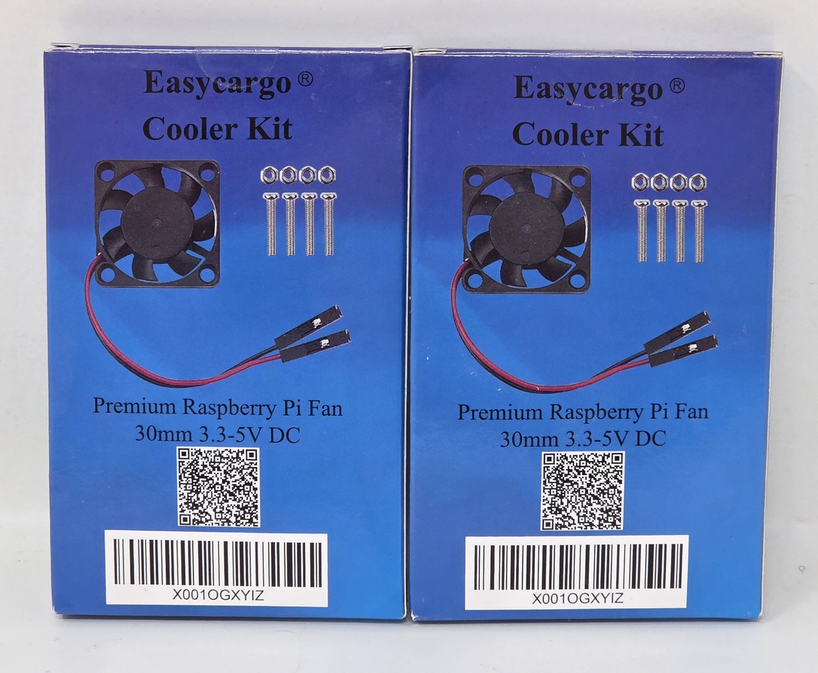 New Set of 2 Easycargo Premium Raspberry Pi Fan 30mm 3.3-5V DC Cooling Fans