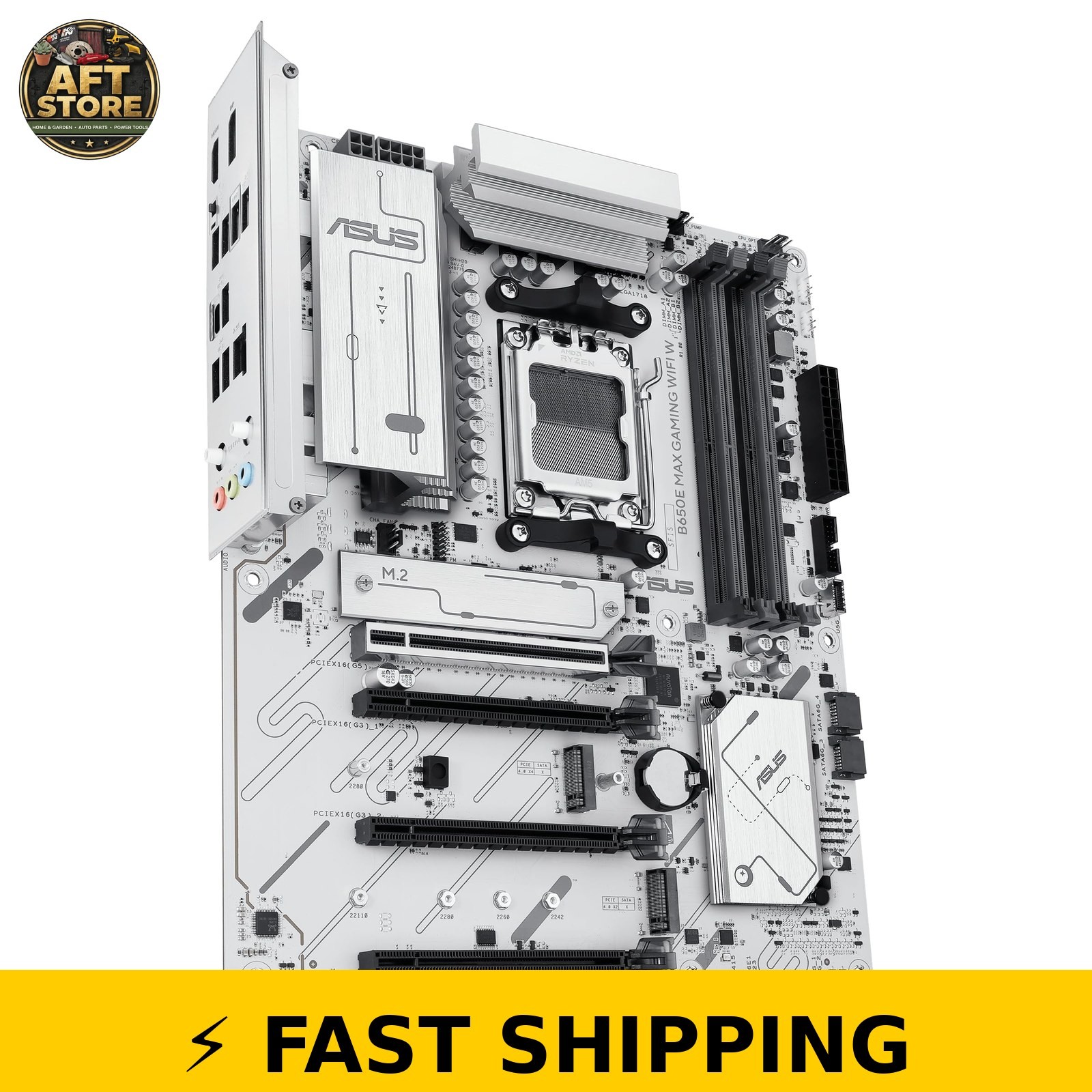 ASUS B650E MAX Gaming WiFi W Motherboard – DDR5, PCIe 5.0, White PCB