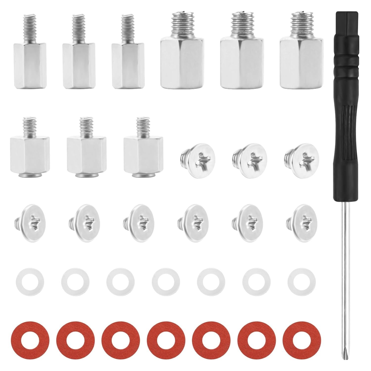 30PCS M.2 NVMe SSD Mounting Screws Kit with Insulating Gaskets – Set