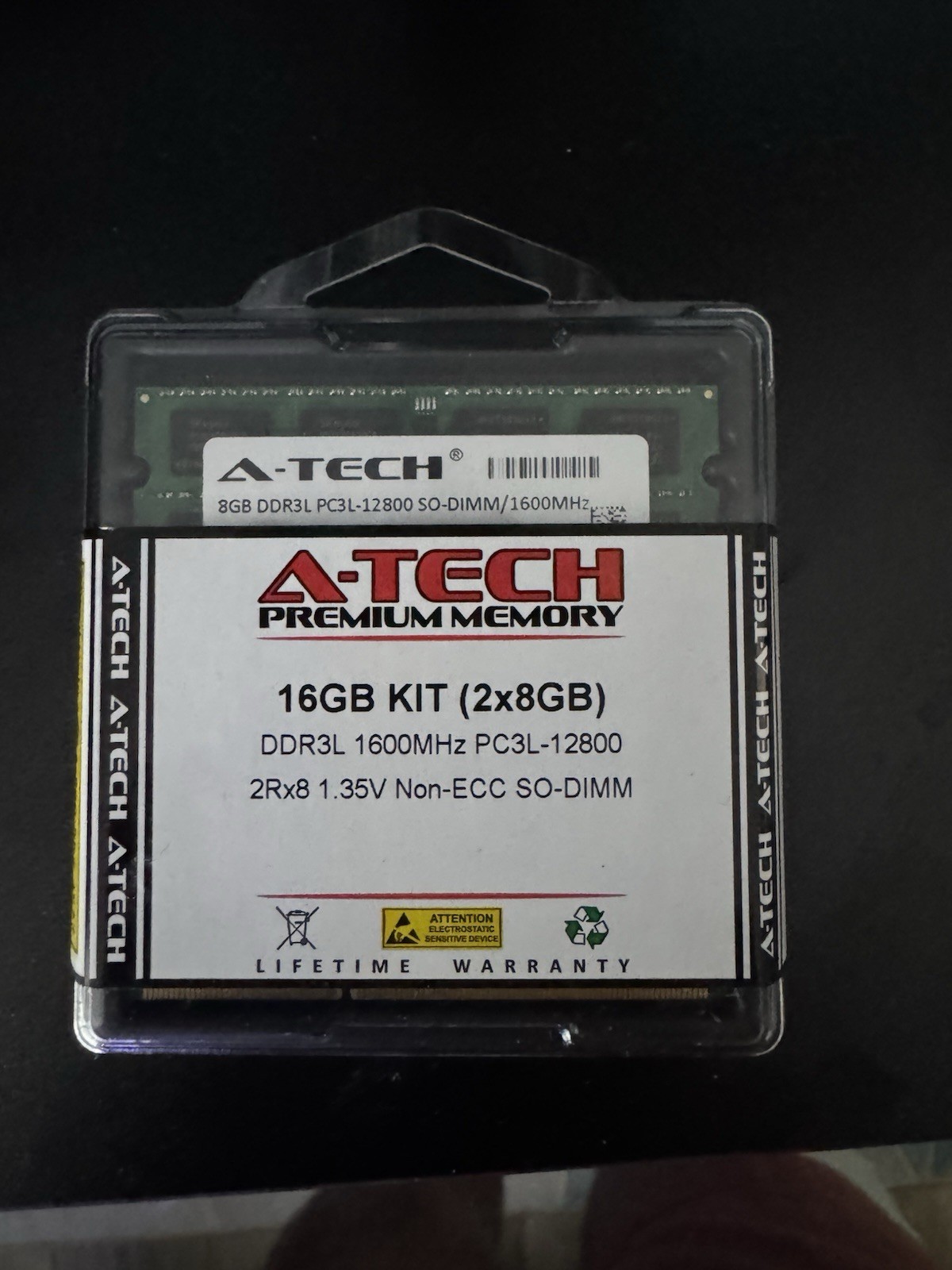 A-Tech Premium Memory- 16 GB Kit (2x8GB) DDR3L 1600MHz PC3L-12800 Non-ECC DIMM