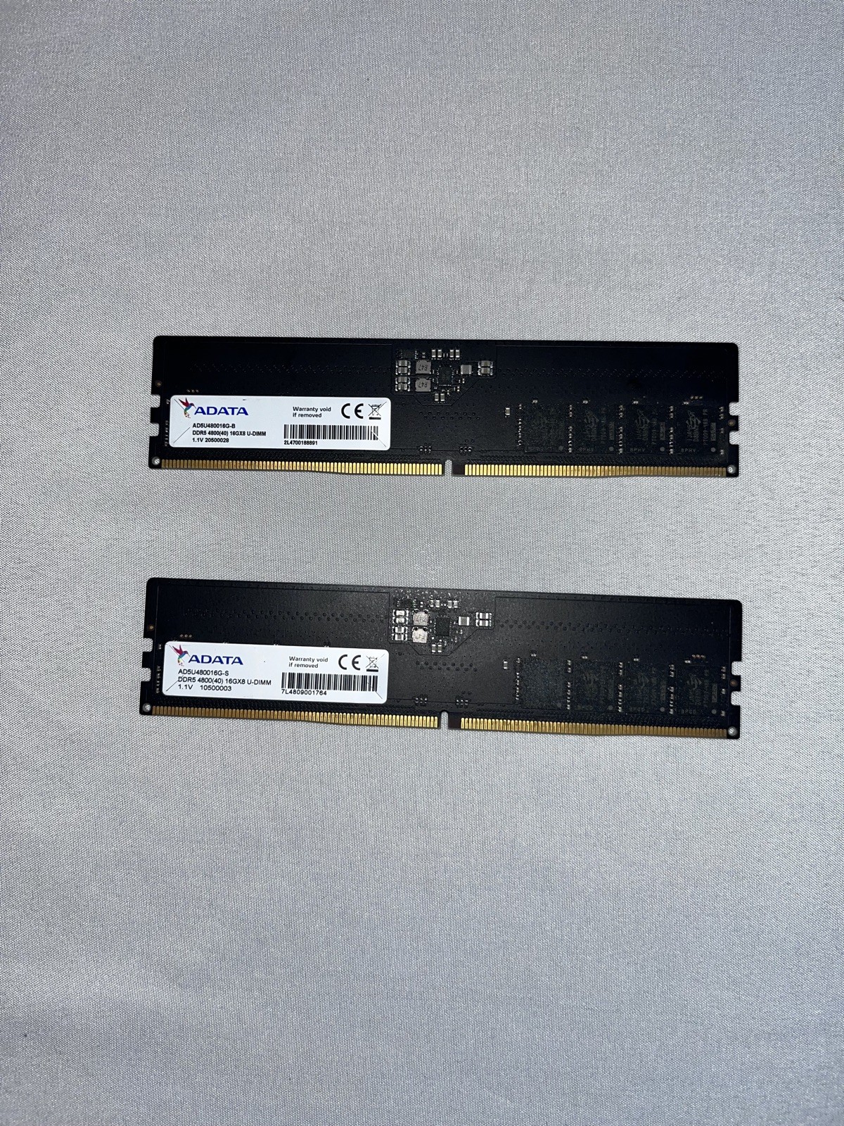 Adata 32GB (2×16) DDR5 Desktop RAM 4800 MTs Non-ECC U-DIMM TESTED WORKING MEMORY