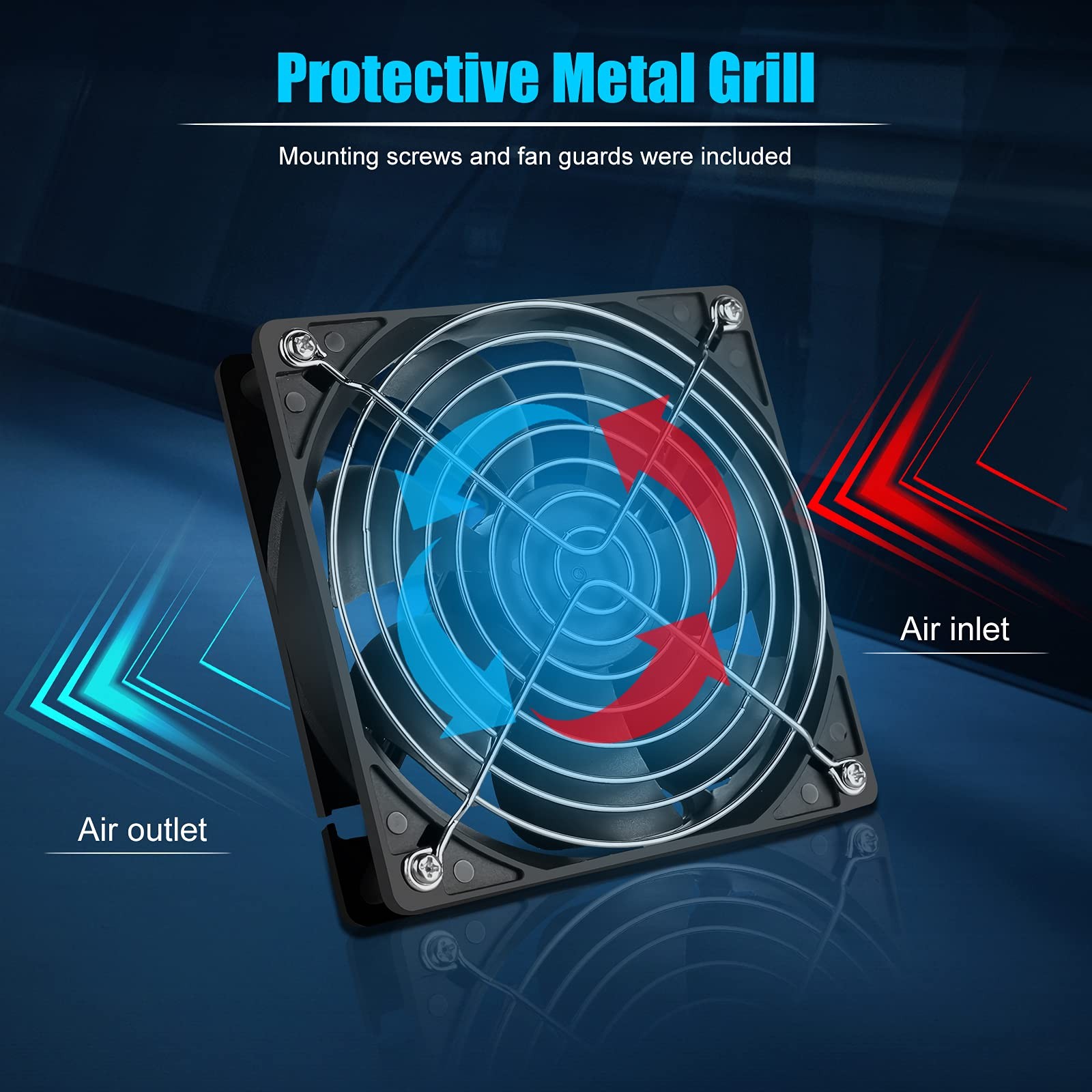 120mm DC 12V Cooling Fan 2 Pack 2 Pin High Performance Computer Fans