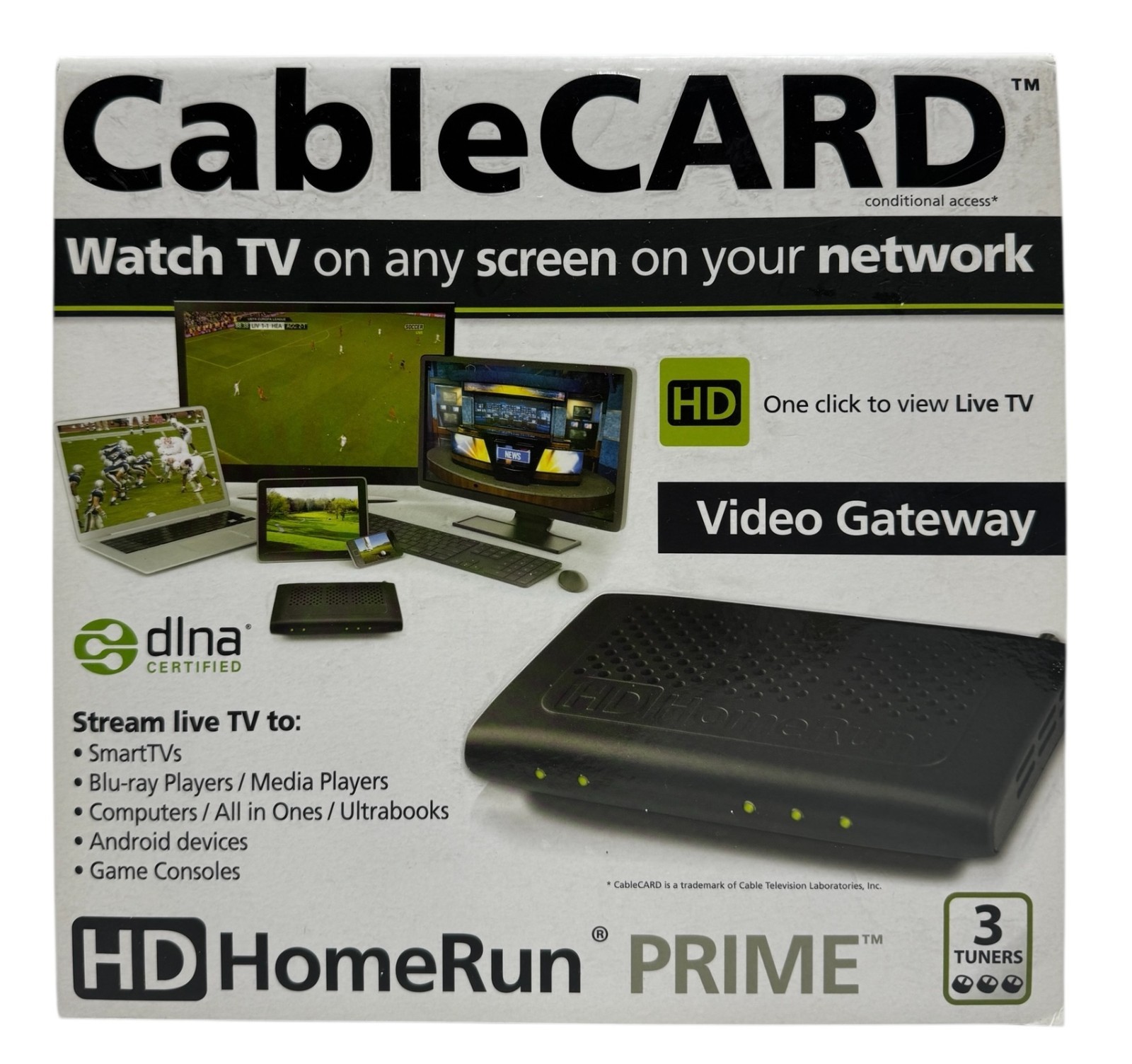SiliconDust HD HomeRun Prime Cable Card TV Tuner Video Gateway HDHR3-CC