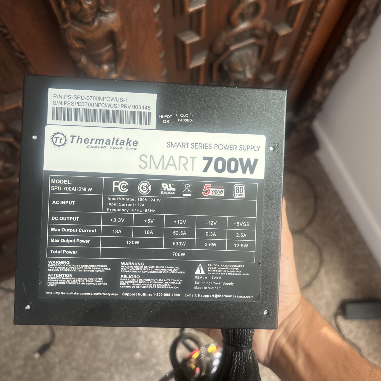 Thermaltake Smart 700W 80 Plus ATX Non-Modular Power Supply
