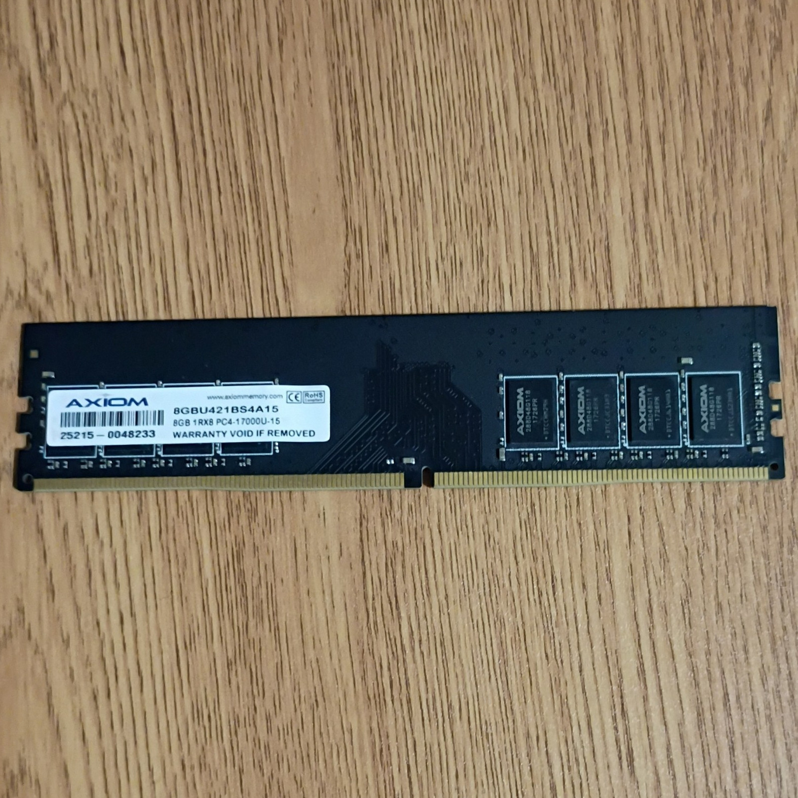 Axiom 8GB DDR4 PC4-17000U-15 288-Pin DIMM ECC RAM 8GBU421BSA41S