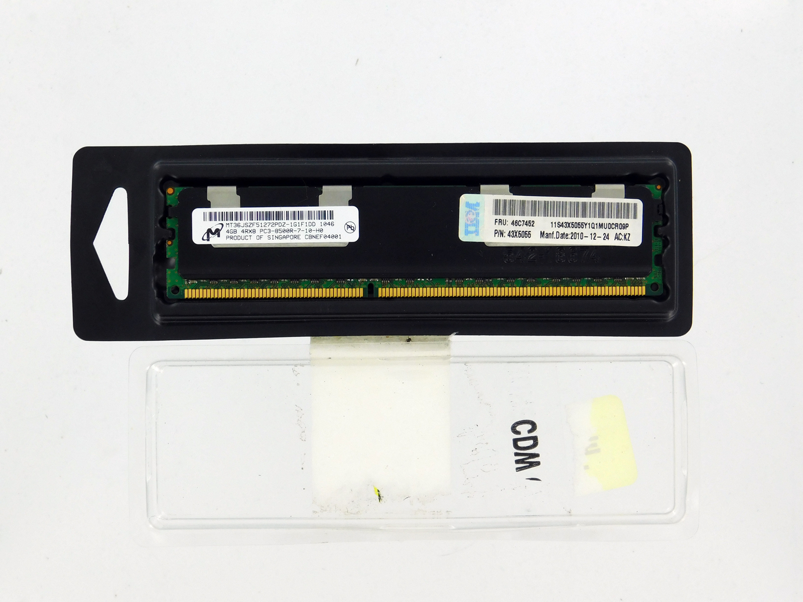 IBM 4GB RAM 4RX8 (PC3-8500R-7-10-H0) 43X5055