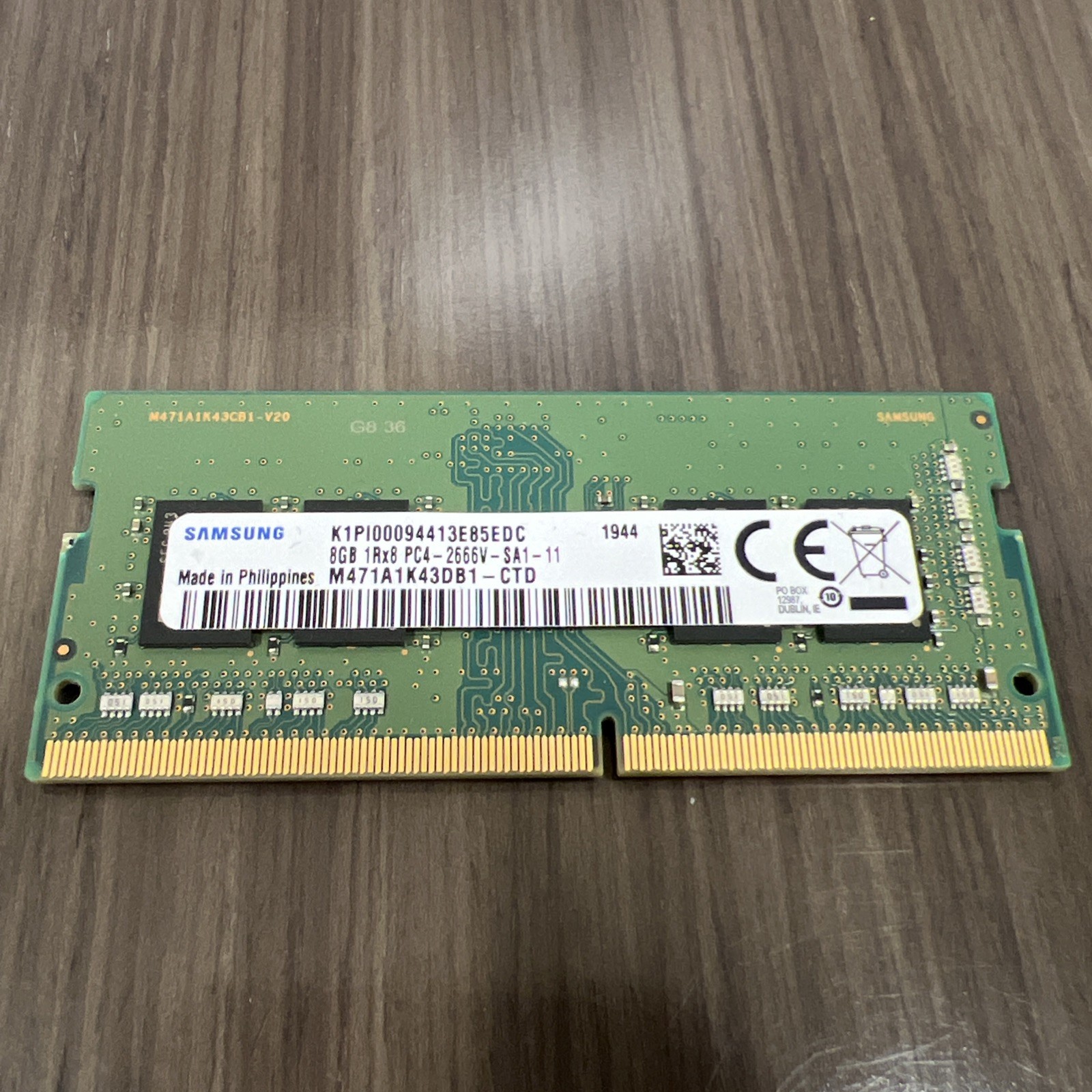 Samsung 8GB DDR4 1Rx8 PC4-2666V SO-DIMM Laptop RAM M471A1K43DB1-CTD Memory