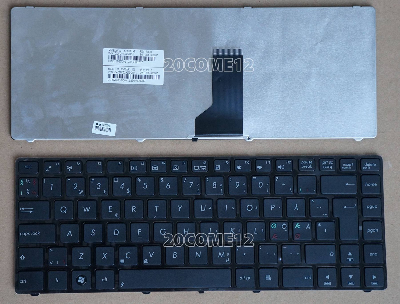 FOR ASUS X32VM X32VT X35F X35JG X35SD X35SG X42D X42DE Keyboard Nordic BLACK