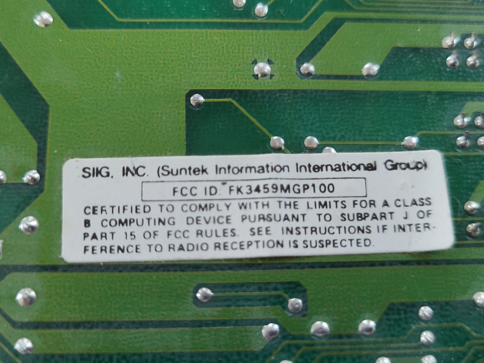 Vintage SUNTEK FK3459 video / display card 8 bit isa printer port