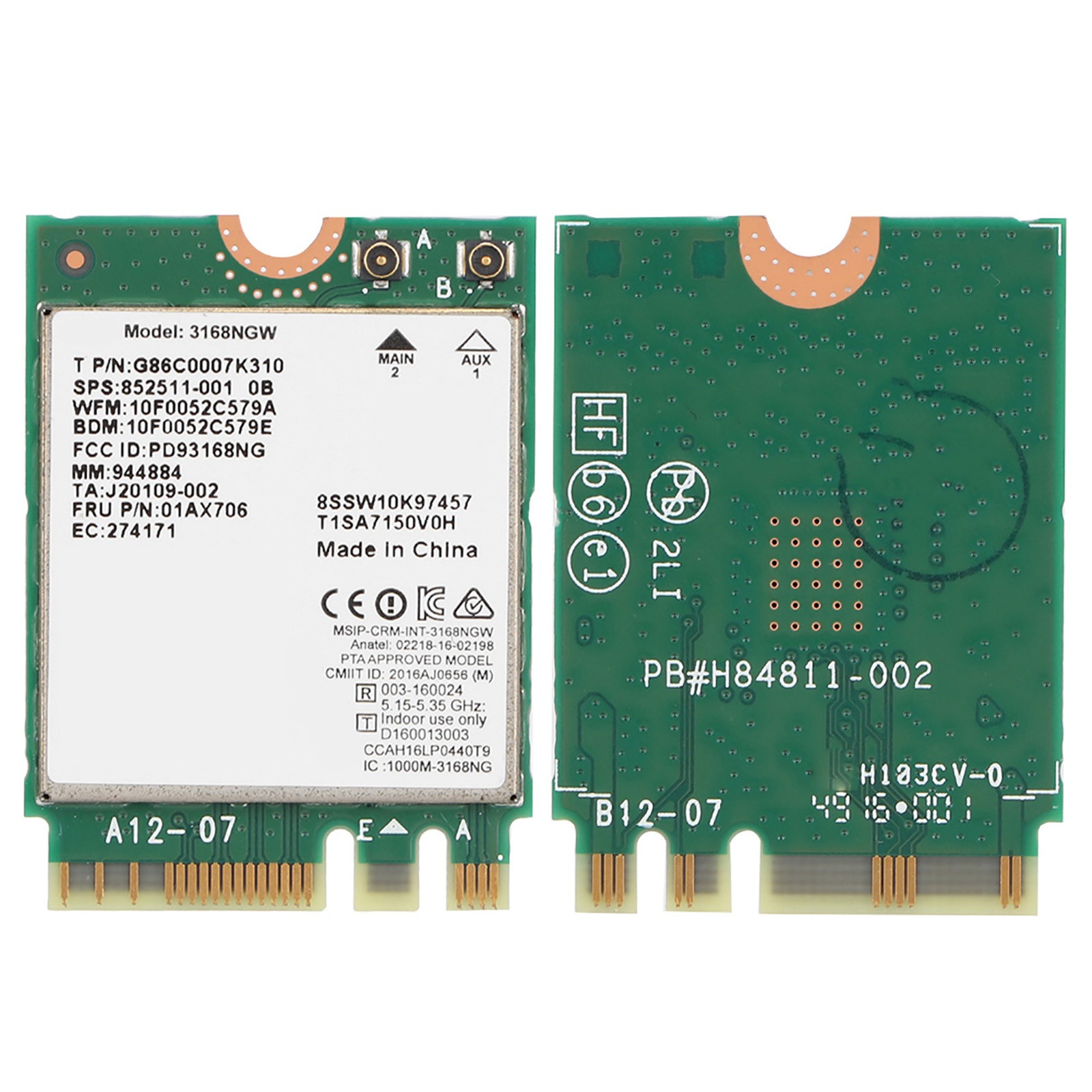 3168NGW M.2 NGFF Internal Mainboard Accessory Bluetooth 4.2 for ASUS Dell Laptop