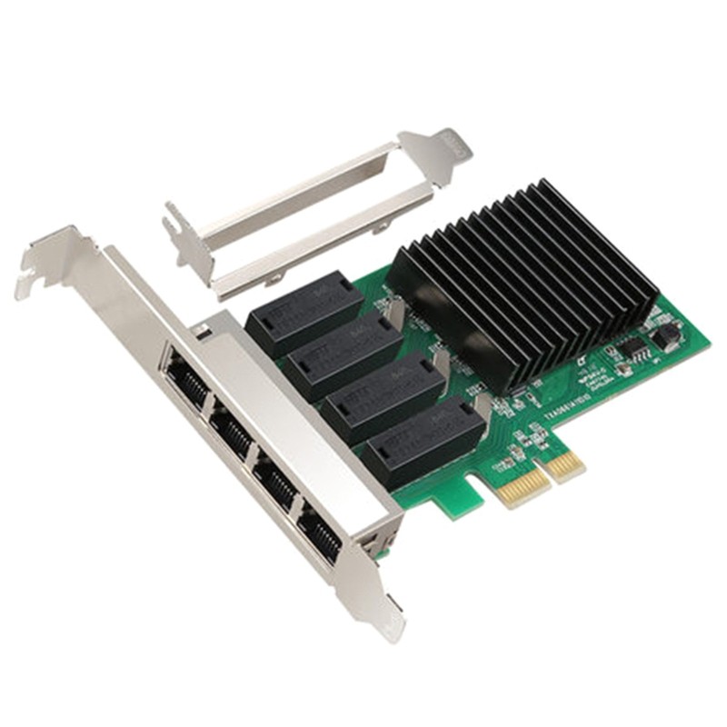 RTL8111H 4x RJ45 PCI-Express X1 Card Gigabit Ethernet Server 4-Port PCIE