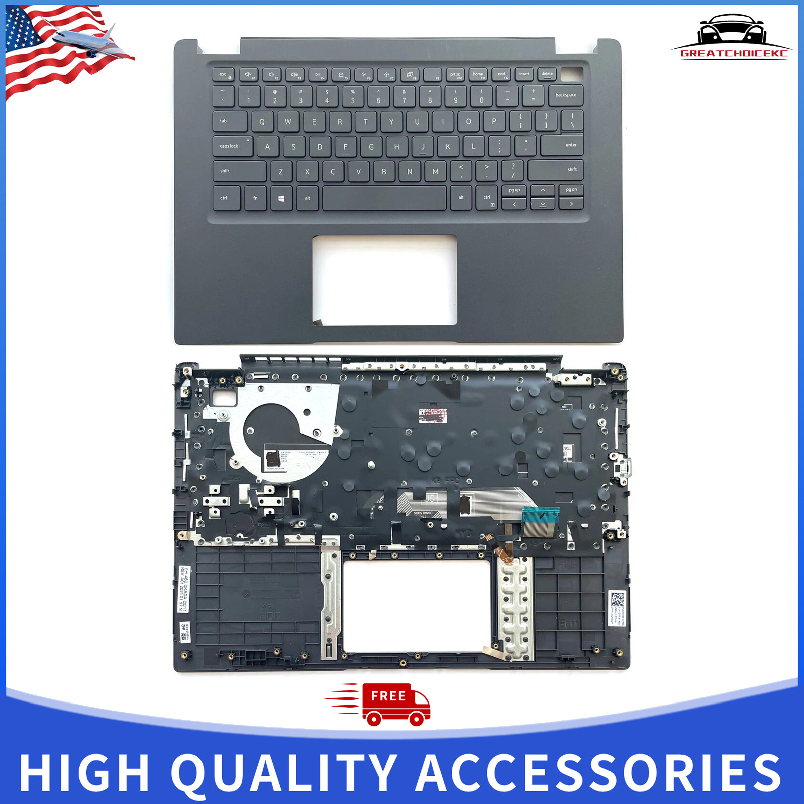 New For Dell Latitude 3410 E3410 Palmrest Keyboard w/Backlit 00MC2P 0MC2P US