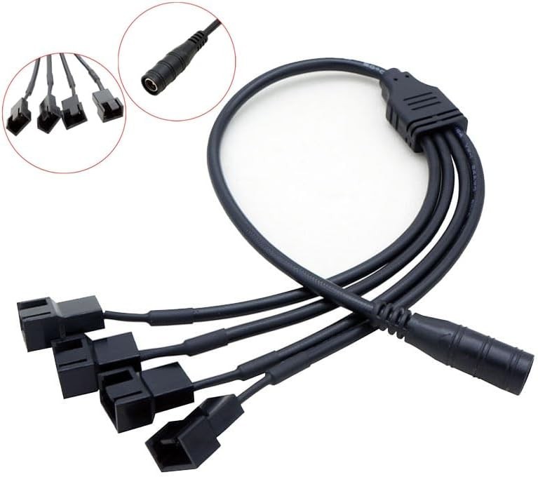 12V PC Fan Speed Controller, Fan Power Supply 100-240V AC to 3-12V DC 36W Adj…