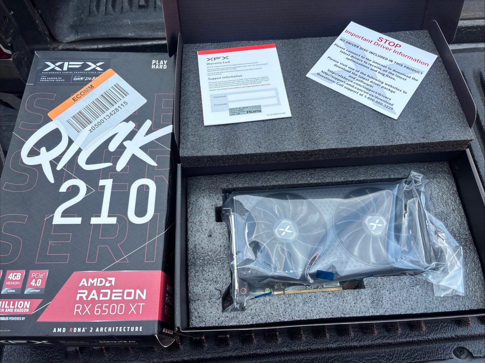 XFX Speedster QICK 210 AMD Radeon RX 6500 XT Core Gaming 4GB GDDR6 Graphics Card